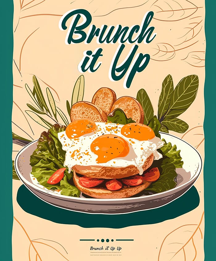 Brunch Flyer Generated with Midjourney v6
