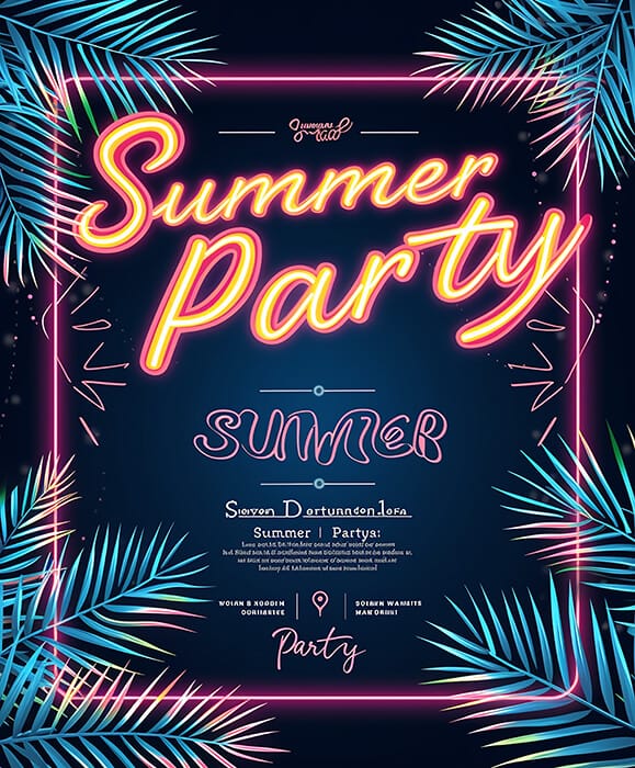 Summer Party Flyer Generated with Midjourney v6