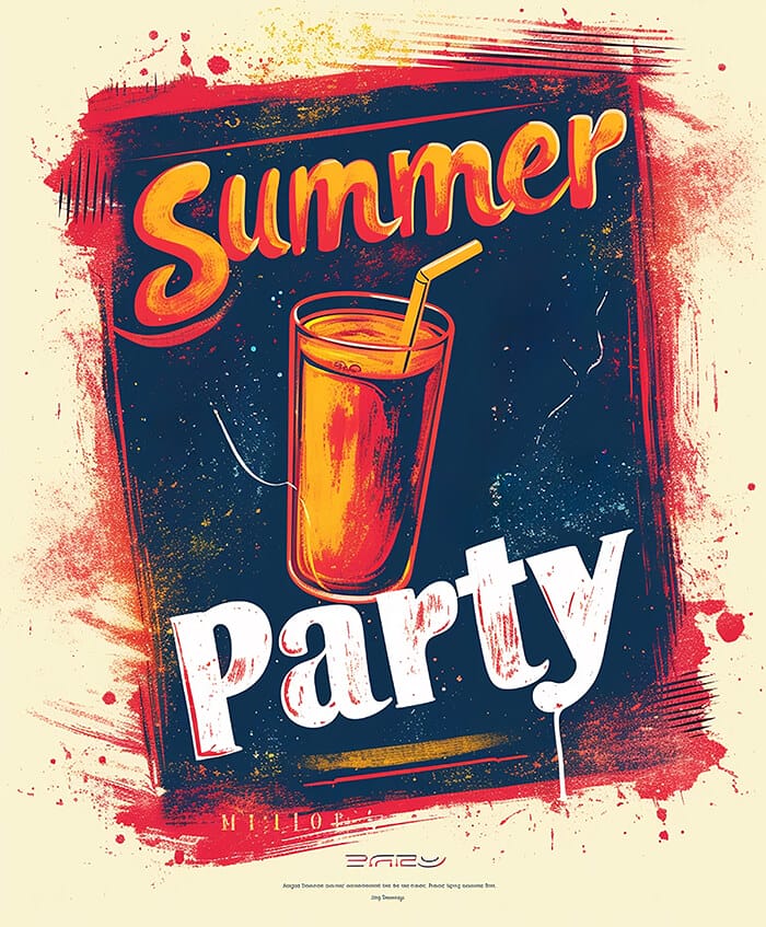 Summer Party Flyer Created Using Midjourney Prompts